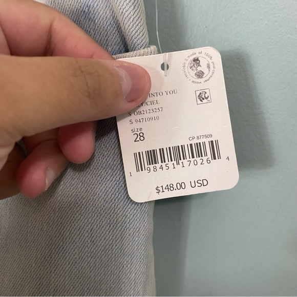 Free People‎ Westward Denim Jean Light Wash Blue Size 28 Baggy - Picture 5 of 9